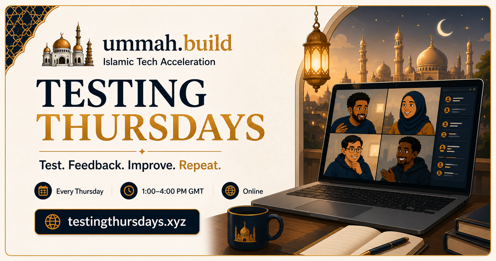 Testing Thursdays online product feedback for Muslim founders